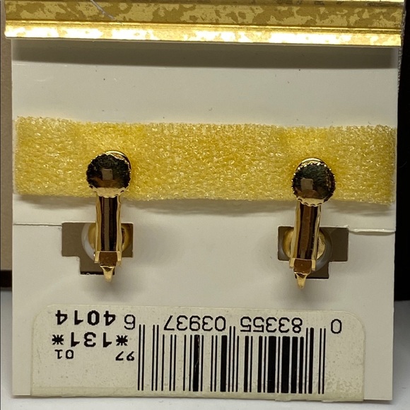 Napier Faux Pearl Gold Plated Screw-back earrings - Picture 3 of 3